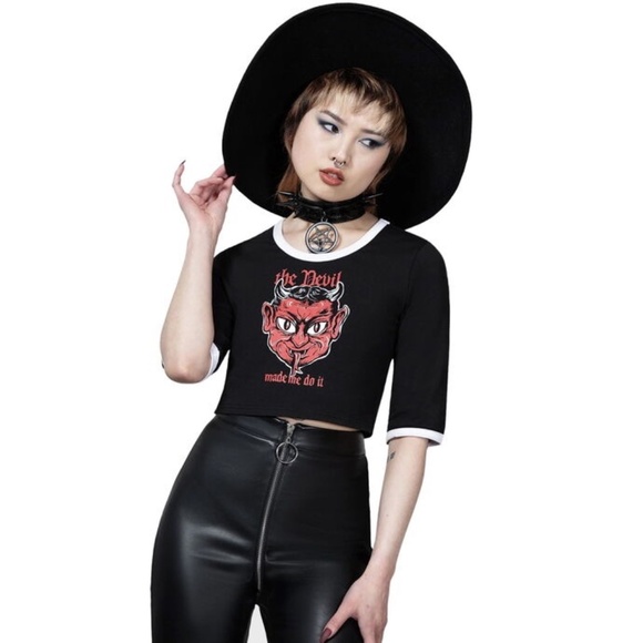 Killstar Temple Hounds Shrunken Crop Top BNWT - Picture 2 of 2